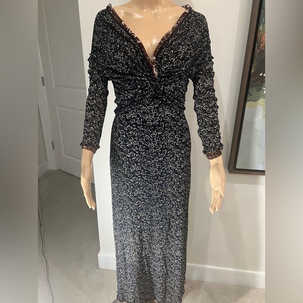 Black Floral Wrap Maxi Dress